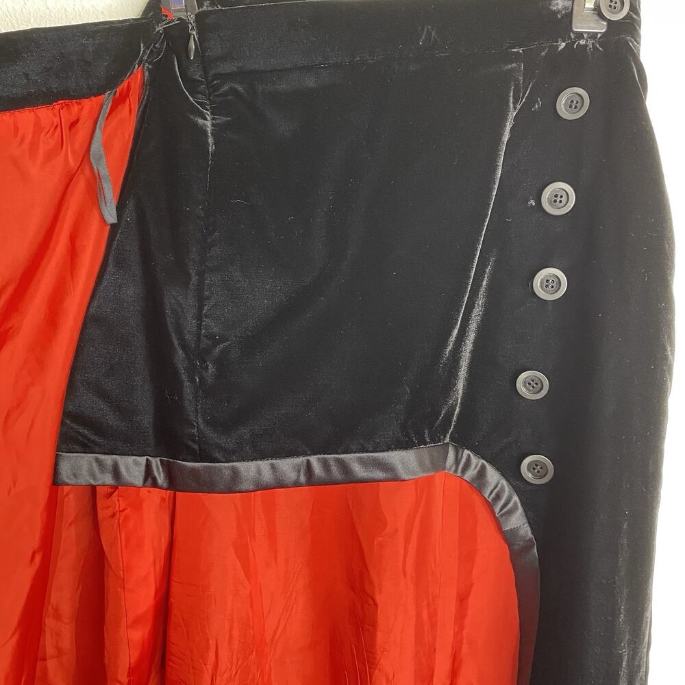 Vintage Escada Women’s Midi Skirt, Sz 40, Black Velvet, Germany 80’s - Picture 7 of 9